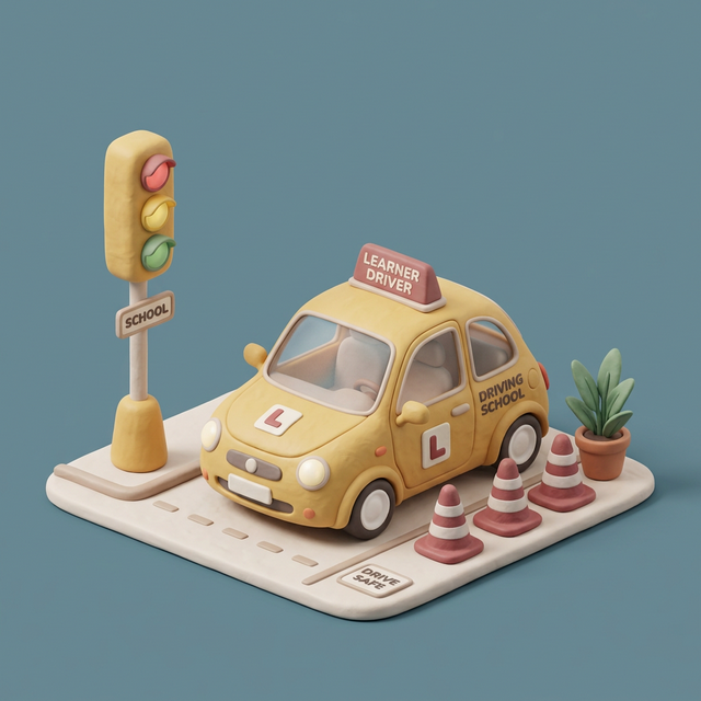 3D 黏土風格教練車